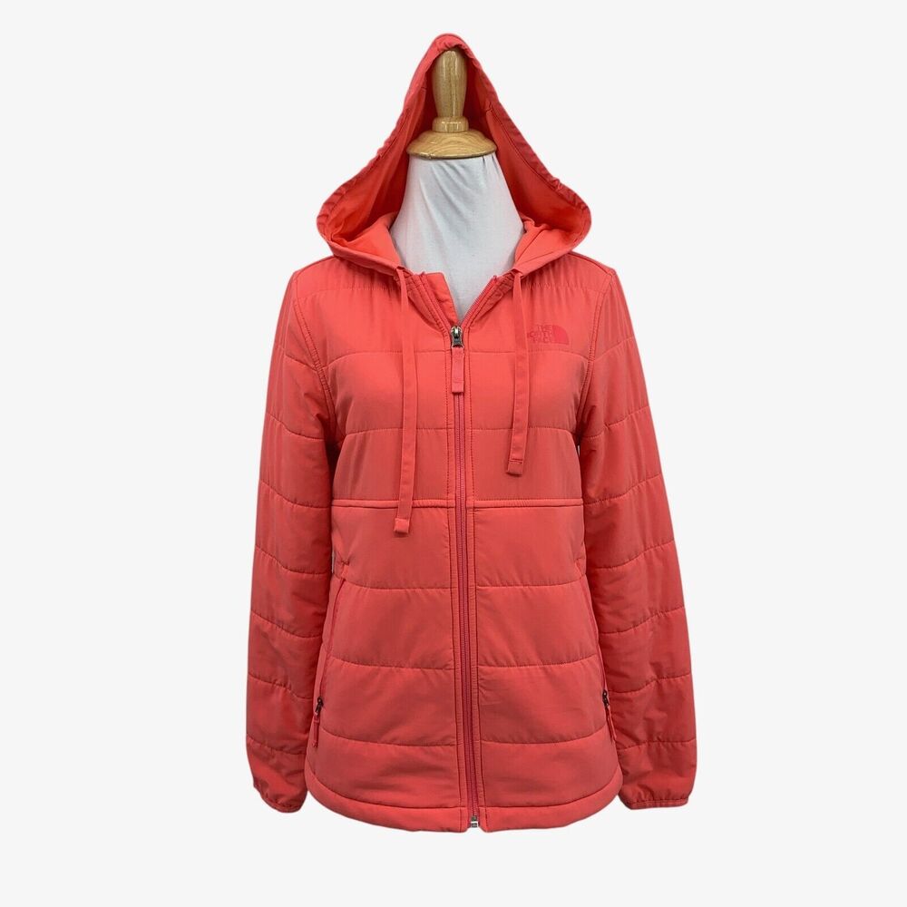 The North Face Jacket Women S Small Peach Mountain Hoodie Full Zip Pocket Filled
